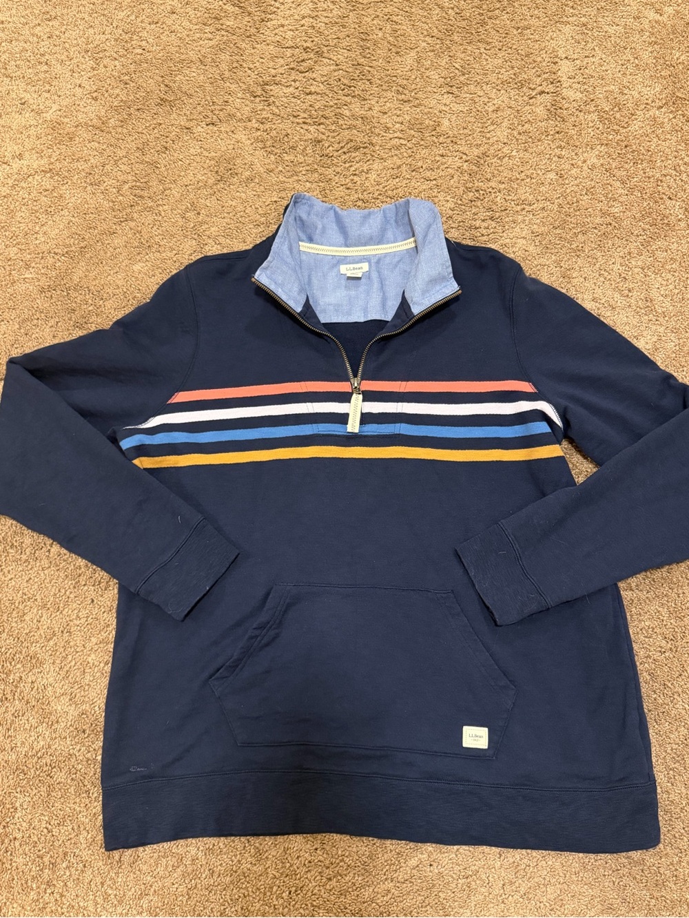 L.L. Bean Navy Quarter-Zip Sweater